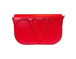 Valentino Garavani VLogo Walk Large Crossbody Bag Red Calf Leather