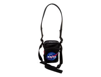 Balenciaga Nasa Logo Phone Holder Crossbody Bag Black Recycled Nylon
