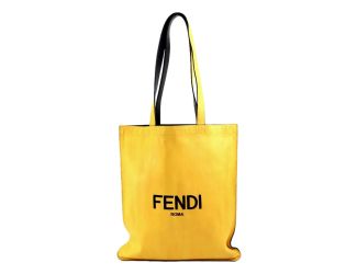 Fendi Pack Yellow Box Leather Shopping Large Tote Bag