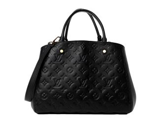 Louis Vuitton Montaigne Handbag Monogram Empreinte Leather MM Black