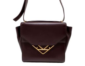 Bottega Veneta The Clip Grape Purple Calfskin Leather Shoulder Crossbody Bag