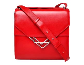 Bottega Veneta The Clip Chili Red Calfskin Leather Shoulder Crossbody Bag
