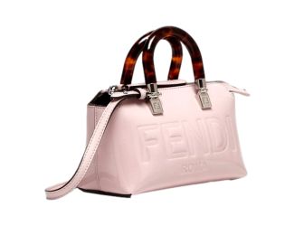 Fendi By The Way Mini Boston Bag Light Pink Patent Leather Top Handle