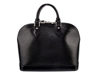Louis Vuitton Alma Womens Handbag Black Epi Leather MM