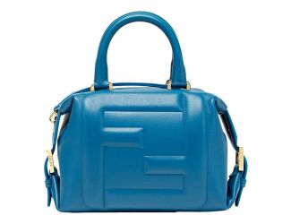 FENDI FF Cube Womens Handbag Mare Dark Blue Crossbody Bag Fendi Logo