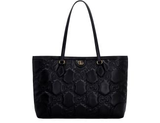 Gucci Ophidia Jumbo GG Matellase Medium Black Leather Tote
