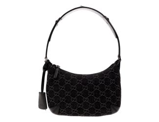 Gucci Horsebit Small Black Leather Slim Shoulder Bag Gold Hardware Womens