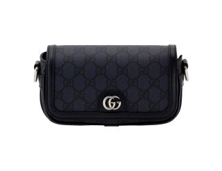 Gucci Ophidia Super Mini GG Supreme Canvas Shoulder Bag Navy Blue