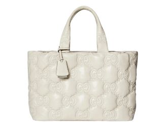 Gucci GG Guccissima Matelassé Leather Cream White Tote Bag