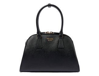 Prada Saffiano Soft Calfskin Top Handle Handbag Medium Nero Black