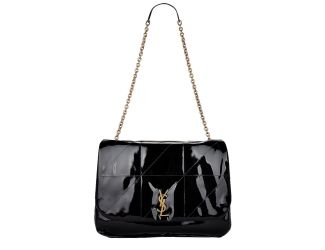 Saint Laurent Jamie YSL Black Patent Leather Chain Strap Large Shoulder Bag