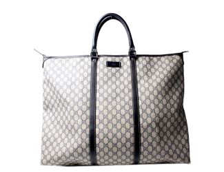 Gucci GG Supreme Coated Canvas Blue Extra Large Joy Tote Overnight Bag