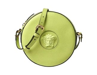 Versace La Medusa Lime Green Disco Round Crossbody Bag