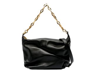 Jimmy Choo Soft Calfskin Black Diamond Chain Hobo Bag