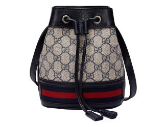Gucci Ophidia Mini Beige And Blue GG Canvas Bucket Bag