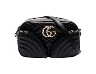 Gucci Marmont GG Black Multi Compartment Black Shoulder Bag