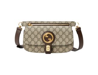 Gucci GG Supreme Blondie Canvas Belt Bag Brown Beige Size 90 Gold Logo