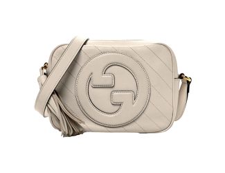 Gucci Blondie GG Patch Diagonal Stitching Cream Leather Crossbody Handbag