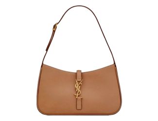 Saint Laurent Le 5 À 7 Small Beige Leather YSL Hobo Shoulder Bag Gold Logo