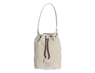 Miu Miu Gabardine Mini Bucket Bag in White