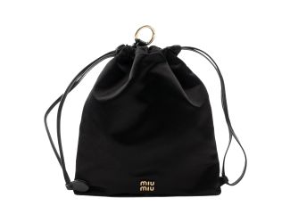 Miu Miu Duchesse Satin Mini Pouch Bag in Black