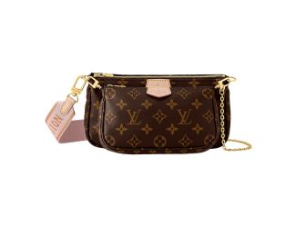 Louis Vuitton Multi Pochette Accessoires Classic Monogram Crossbody Light Pink