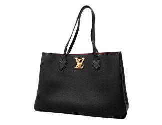 Louis Vuitton Lockme Shopper Tote Grained Leather Noir Black with Gold Hardware