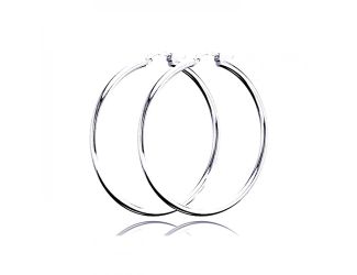 PARIKHS 2MM Plain Hoop Earring in 925 Sterling Silver - 12MM
