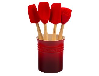 5pc Craft Series Silicone Utensil Set w/ Crock Cerise