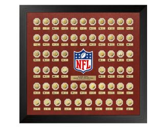 NFL Gold Super Bowl Flip Coin Collection Frame Set