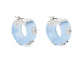 Heritage Bloom Small Hoops - Icy Blue