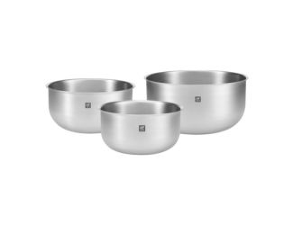 3pc Prep Stainless Steel Nesting Bowl Set Silver