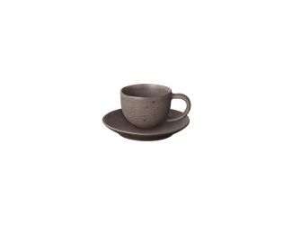 KUMI Stoneware Espresso Cups With Saucers - Set of 2