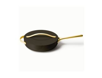 4.5qt Iconics Nonstick Ceramic Saute Pan w/ Lid Black/Gold