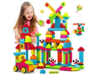 ST5 144 pcs Bristle Shape 3D Tile STEM Building Block Set