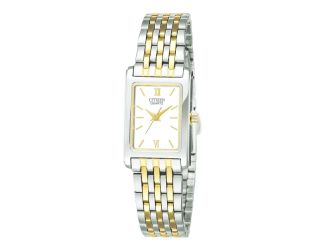 Ladies' Quartz Two Tone Stainless Steel Bracelet watch with White dial