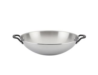 15" Stainless Steel 5-Ply Clad Wok