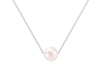 Sterling Silver Simulated Pearl Necklace