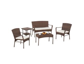 Leisure Collection 5-pc Outdoor Garden Patio Set w/End Table