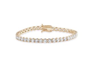 Bright White Privilege Round Lab Grown Diamond Tennis Bracelet in 14K Yellow Gold 10.00ct,EF,VS1 VS2