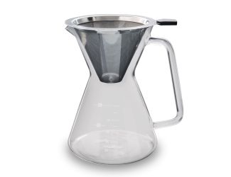 London Sip - Glass Pour Over Carafe w/Reusable Filter, 600ml