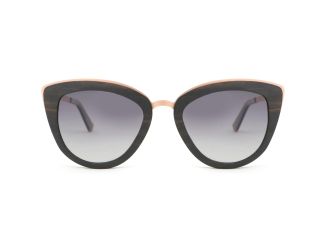 Vega - Ebony, Cat Eye Wooden Sunglasses Grey