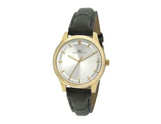 Women's Silver Dial and Black Strap Watch