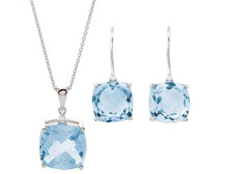 Blue Topaz Earring & Necklace Set