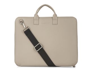 Bugatti-Pure Collection Writing Case with setachable s/strap - Veagan leather -Cream