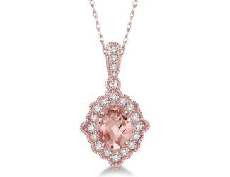Morganite and Diamond Necklace