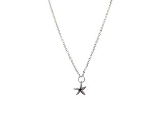 Silver 3 Dimensional Petite Star Fish Pendant Necklace