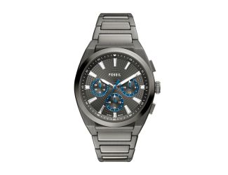 Mens Everett Chronograph Smoke Stainless Steel Watch Gray Dial