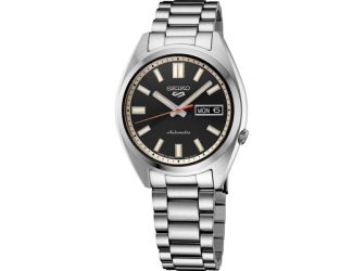 Seiko 5 Sports Midsize SS Automatic Black Dial, Lumibrite markers, SS bracelet