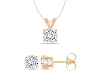 Bright White Round Lab Grown Diamond Set  in 14K Yellow Gold 0.15ct, Color-FG, Clarity-VVS